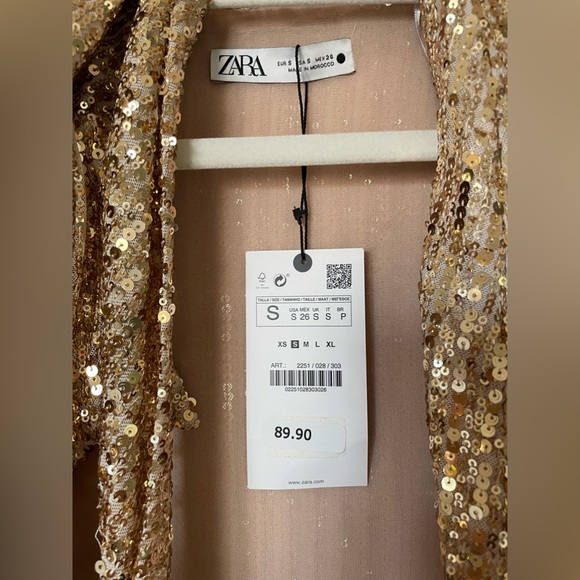 Zara gold sequined mini dress - Picture 8 of 8